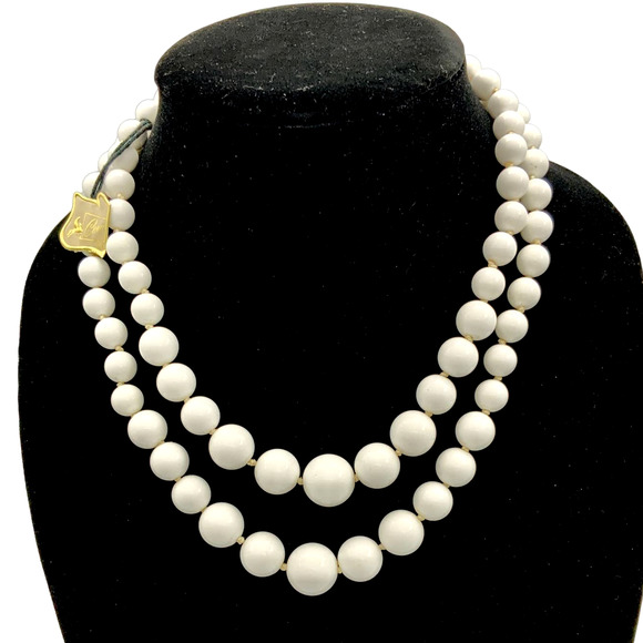 Vintage Coro Lucite 18" Beaded Necklace and Earrings Set - Original Tag - Picture 2 of 10